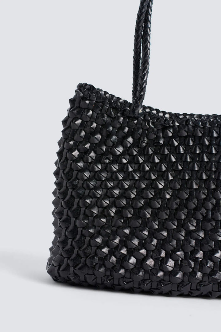 Dragon Diffusion - S.Croce Cactus Black - Woven Leather Bag Handmade