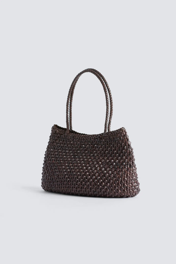 Dragon Diffusion - S.Croce Cactus Dark Brown - Woven Leather Bag Handmade