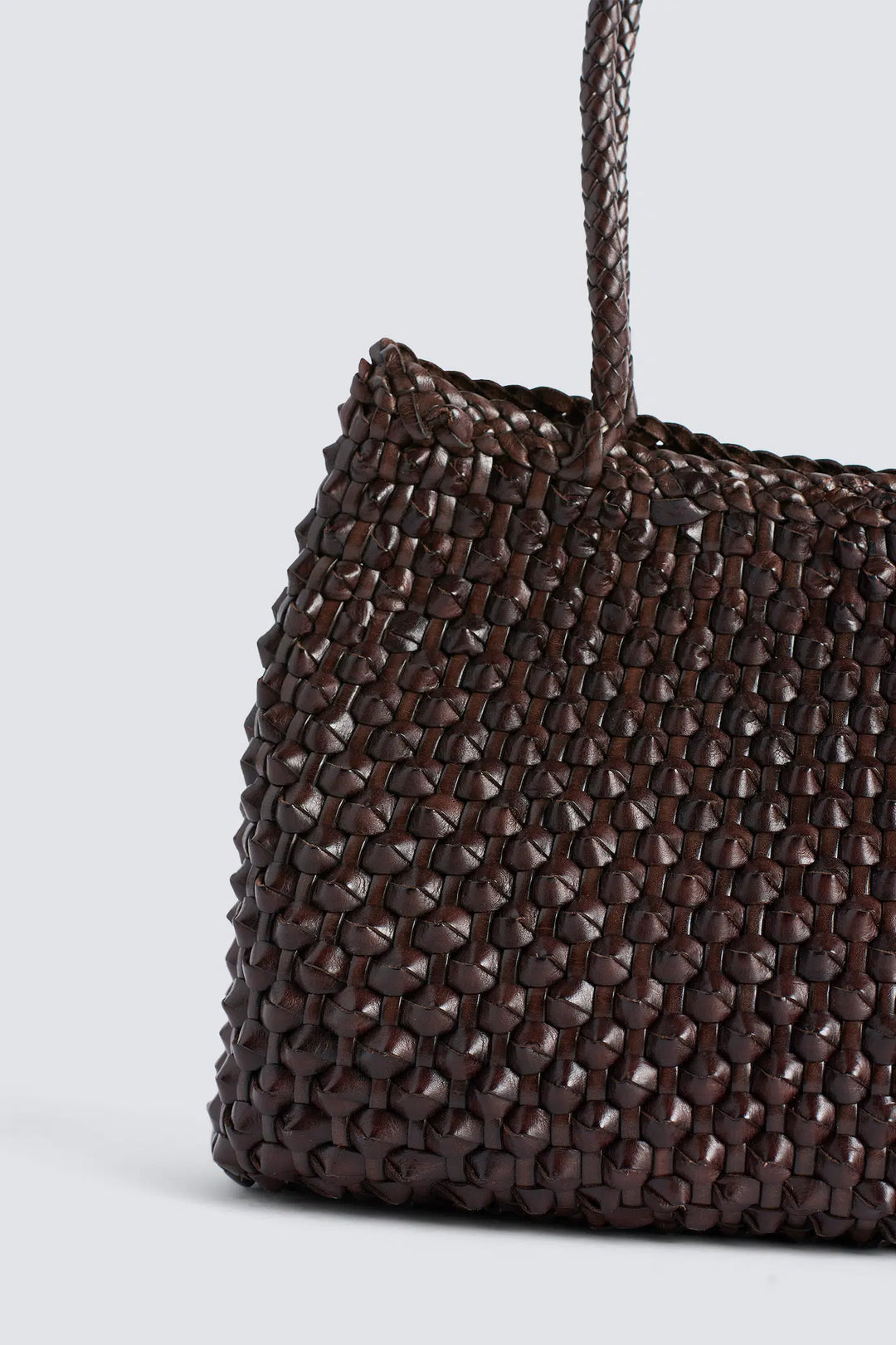 Dragon Diffusion - S.Croce Cactus Dark Brown - Woven Leather Bag Handmade