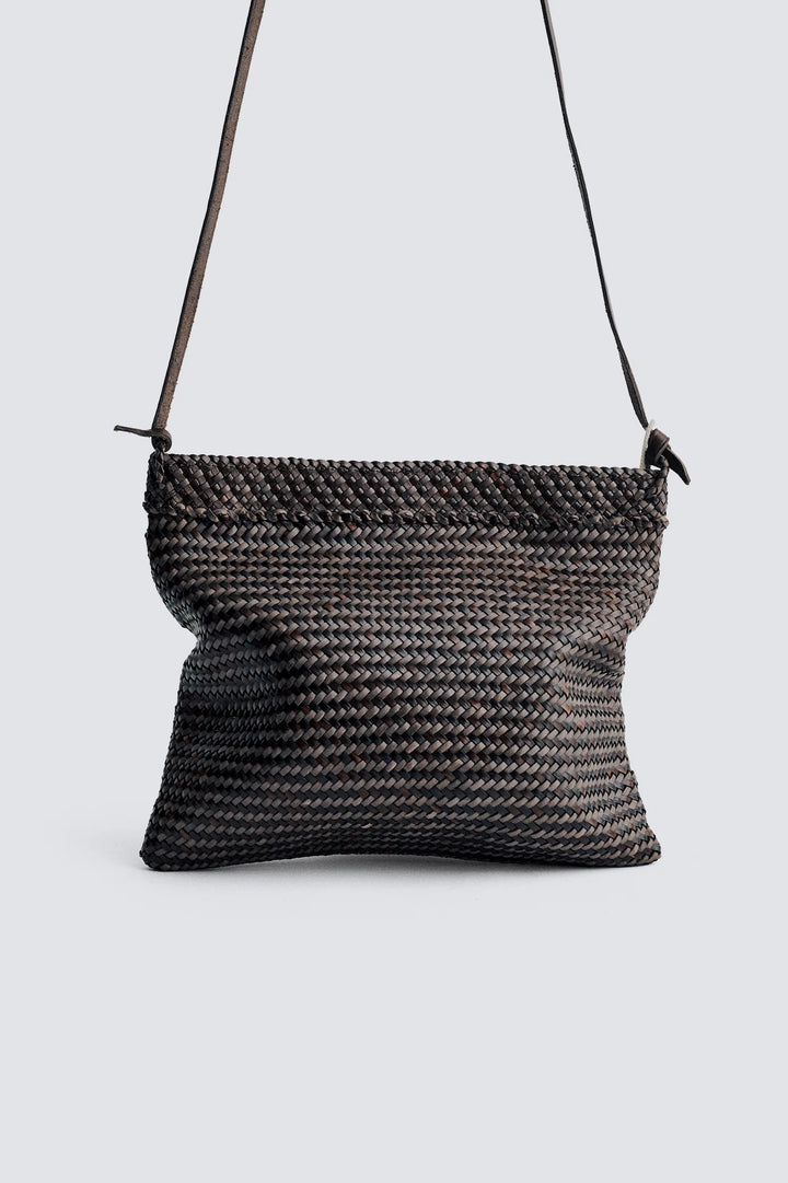 Dragon Diffusion - Sacoche Dark Brown/Grey - Woven Leather Bag Handmade