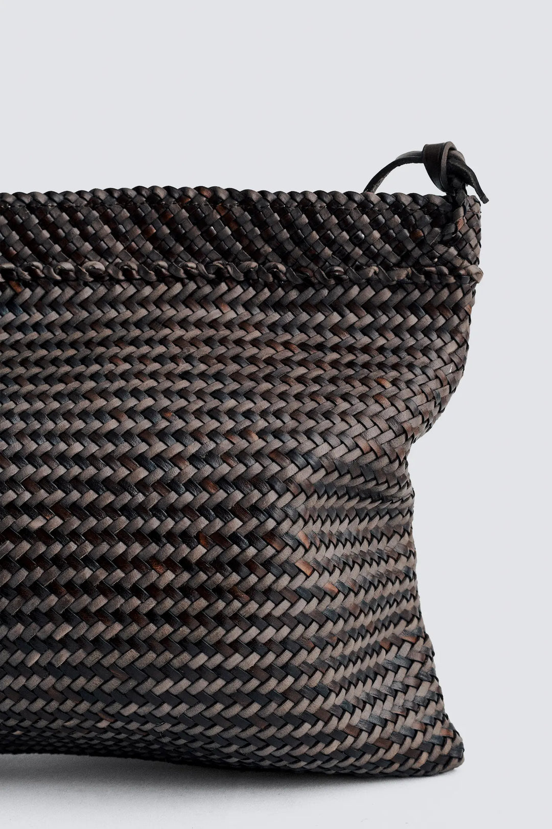 Dragon Diffusion - Sacoche Dark Brown/Grey - Woven Leather Bag Handmade