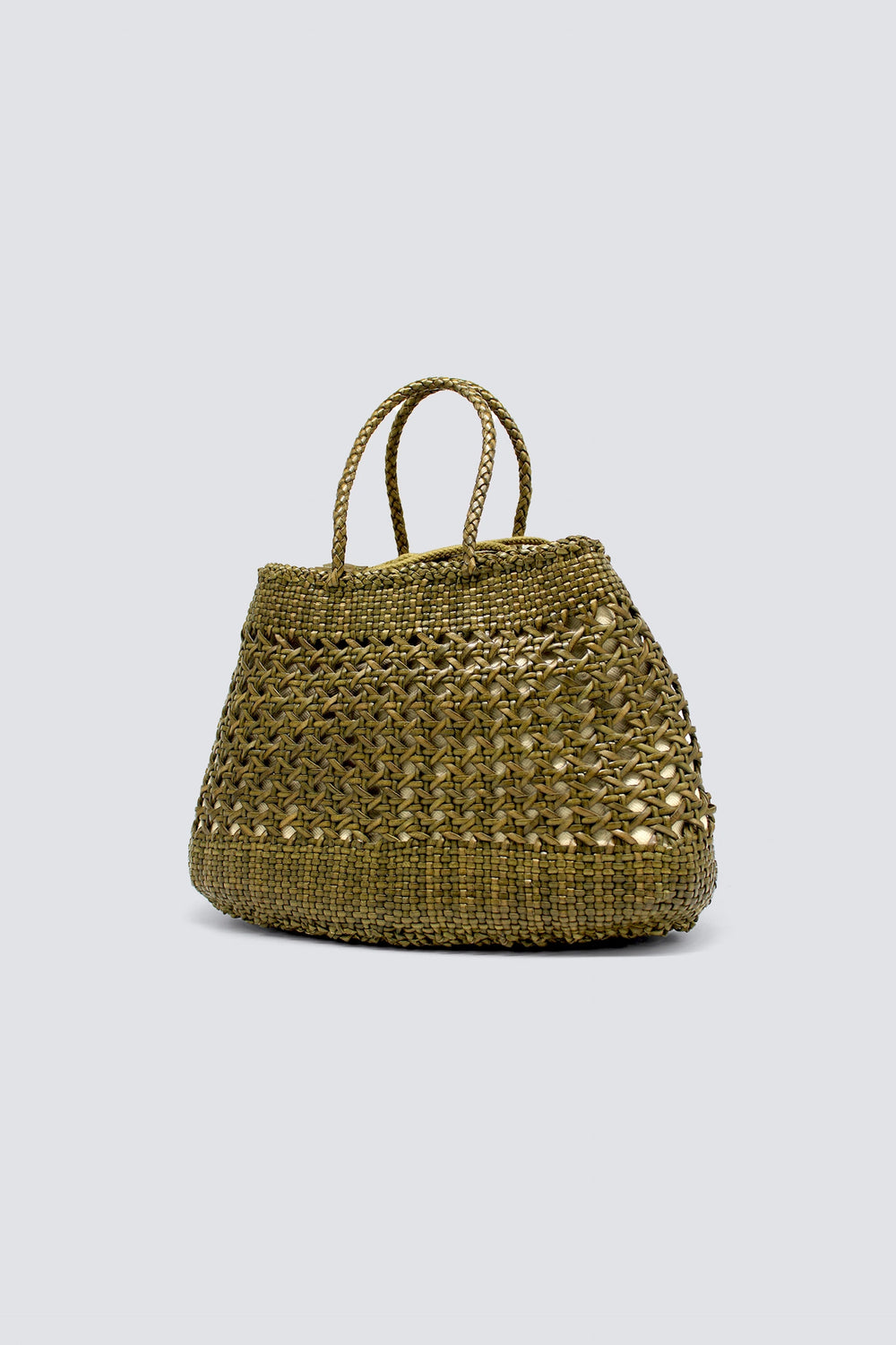Dragon Diffusion - Santa Cano Bamboo Green - Woven Leather Bag