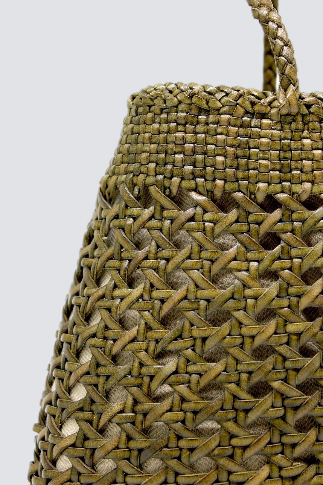 Dragon Diffusion - Santa Cano Bamboo Green - Woven Leather Bag