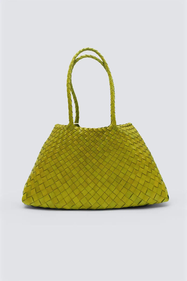 Dragon Diffusion - Santa Croce Big Bamboo Green - Woven Leather Bag Handmade