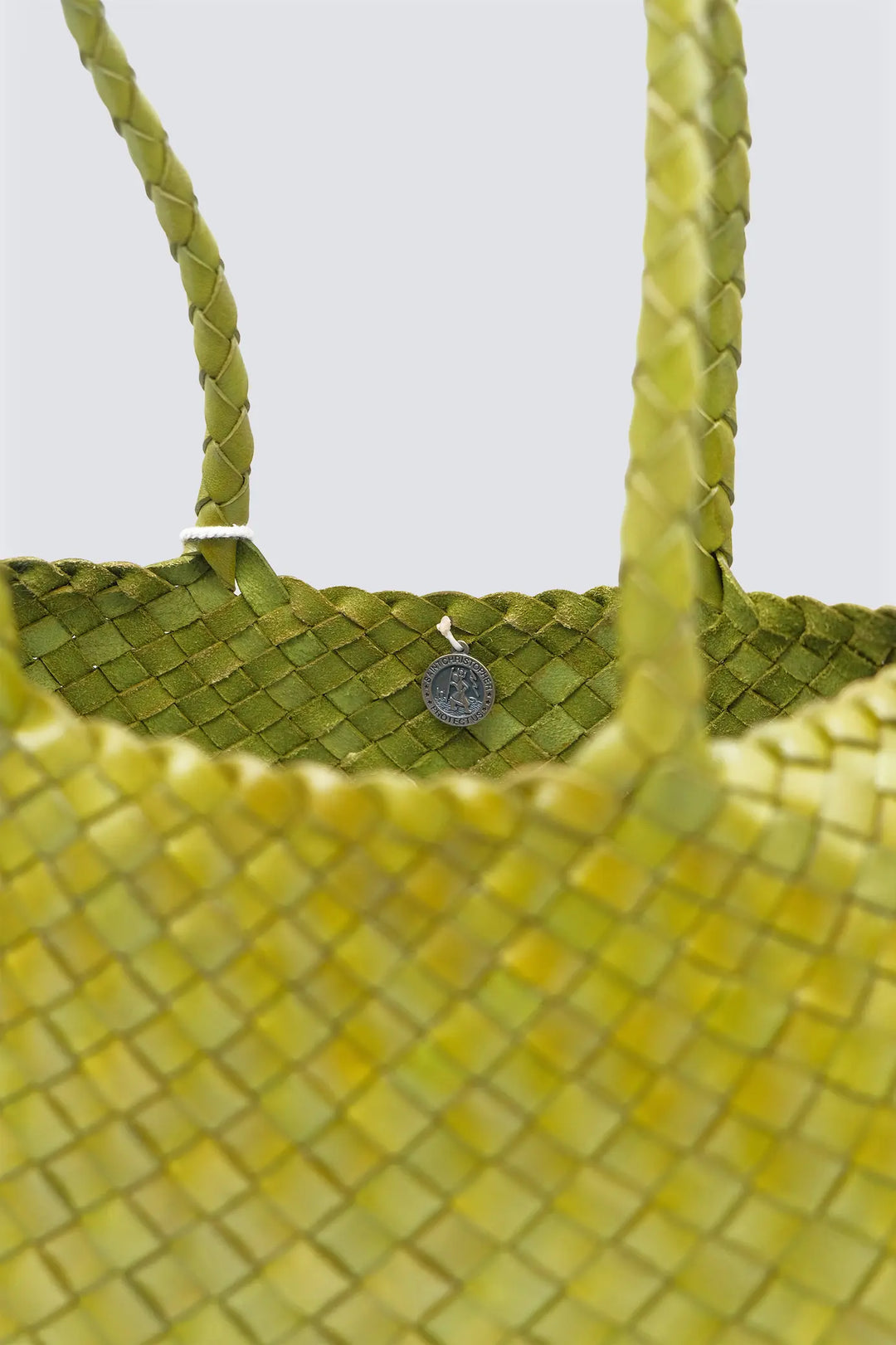 Dragon Diffusion - Santa Croce Big Bamboo Green - Woven Leather Bag Handmade