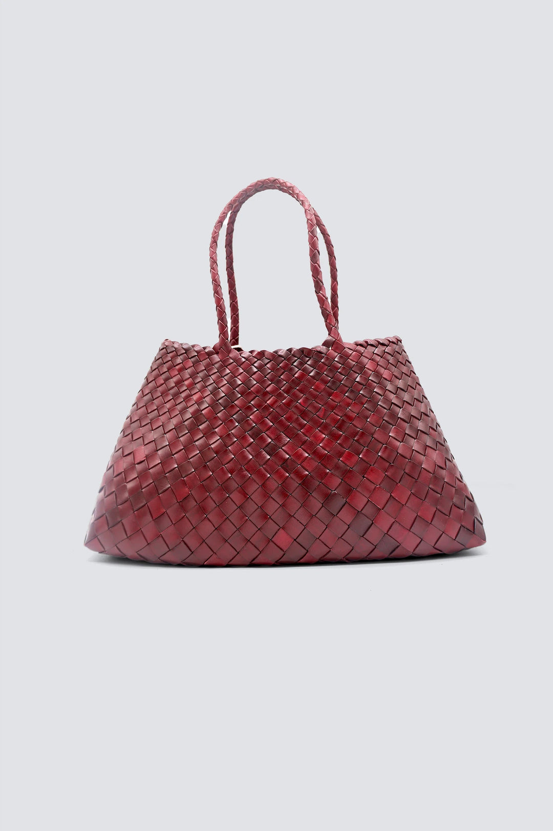 Dragon Diffusion - Woven Leather Bag - Santa Croce Big Bordo