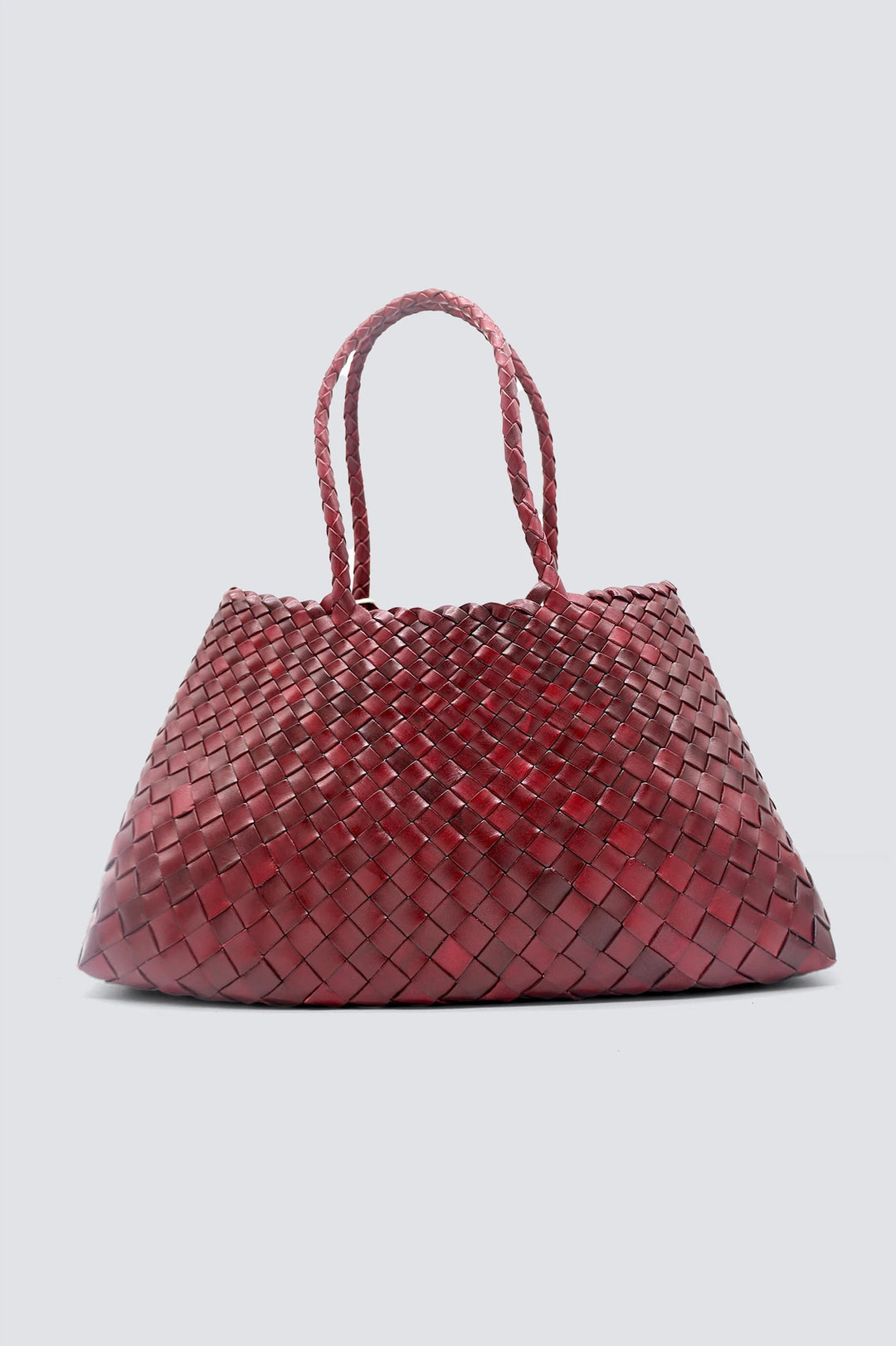 Dragon Diffusion - Woven Leather Bag - Santa Croce Big Bordo