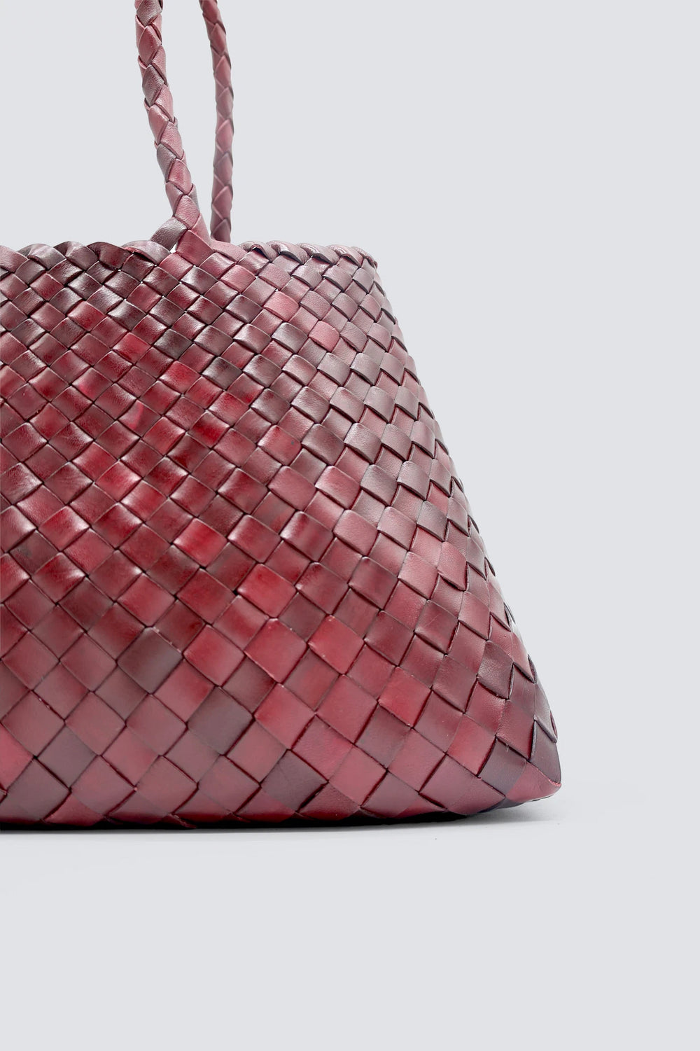 Dragon Diffusion - Woven Leather Bag - Santa Croce Big Bordo