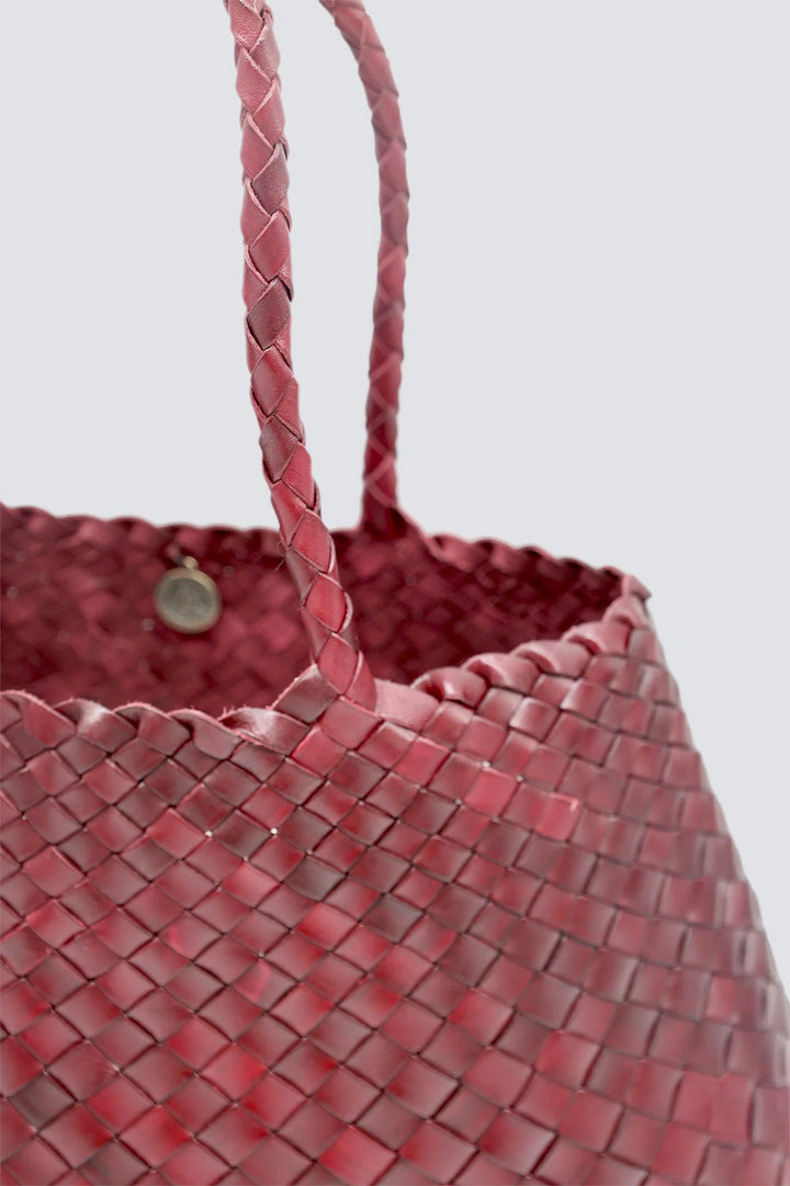 Dragon Diffusion - Woven Leather Bag - Santa Croce Big Bordo