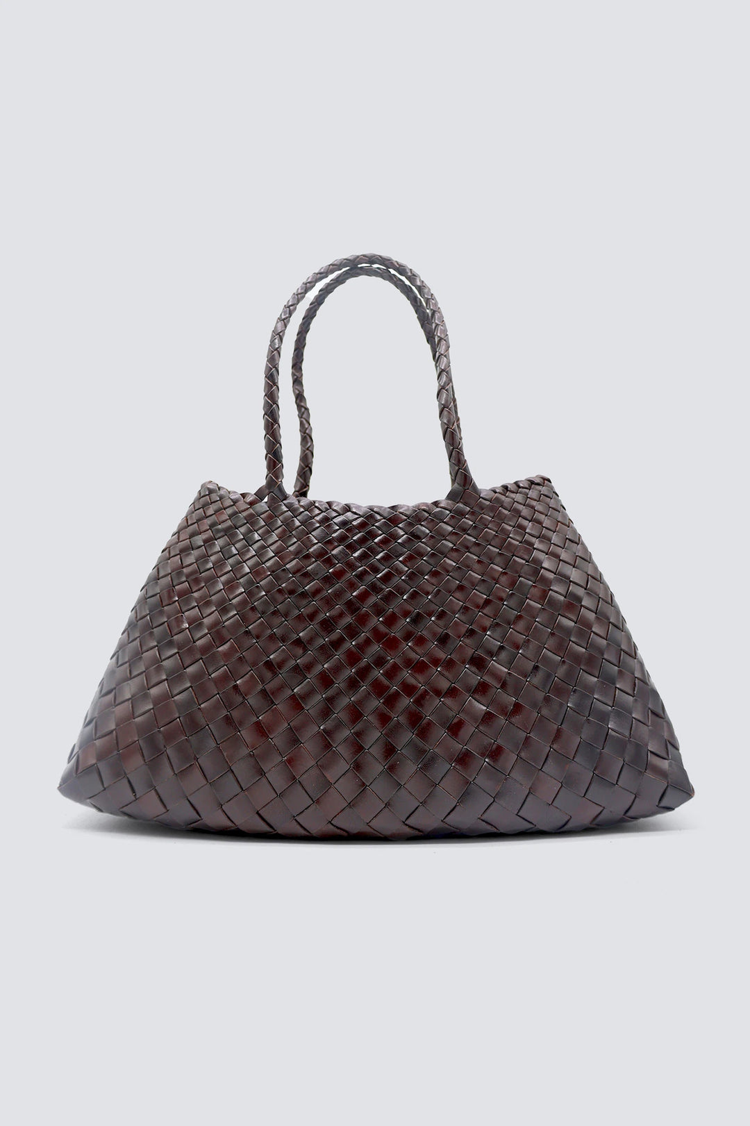 Dragon Diffusion - Woven Leather Bag - Santa Croce Big Dark Brown