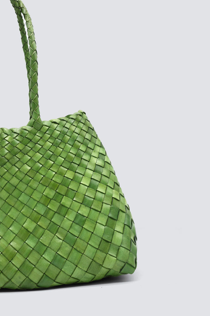Dragon Diffusion - Woven Leather Bag - Santa Croce Big Leaf Green