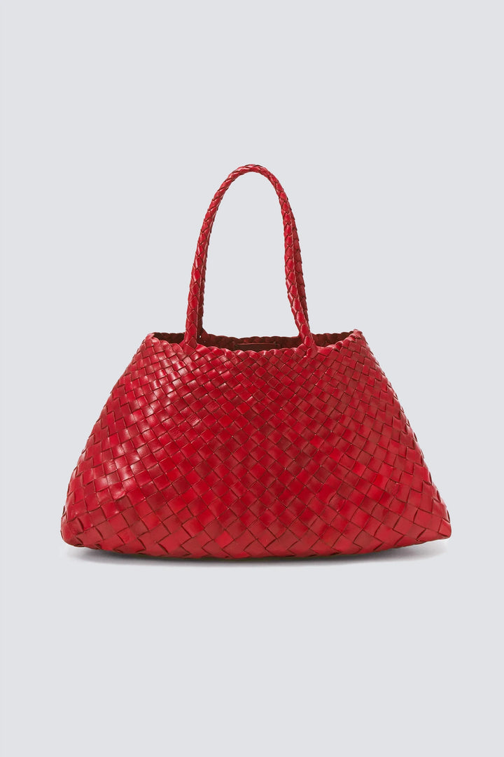 Dragon Diffusion - Woven Leather Bag Handmade - Santa Croce Big Red