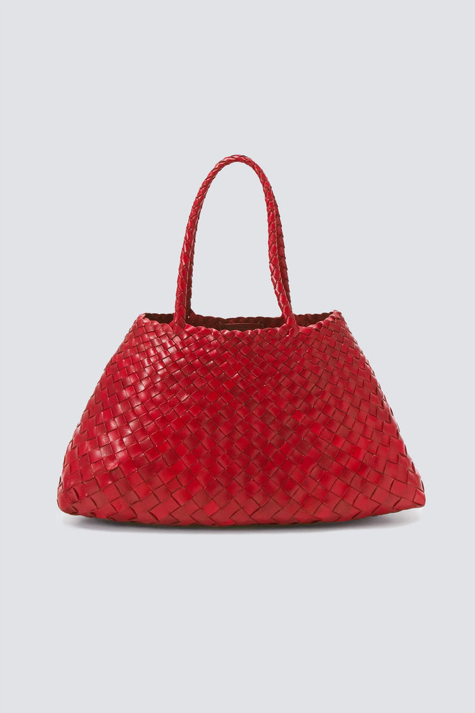 Dragon Diffusion - Santa Croce Big Red Woven Leather Bag Dragon Diffusion - Santa Croce Big Red Woven Leather Bag