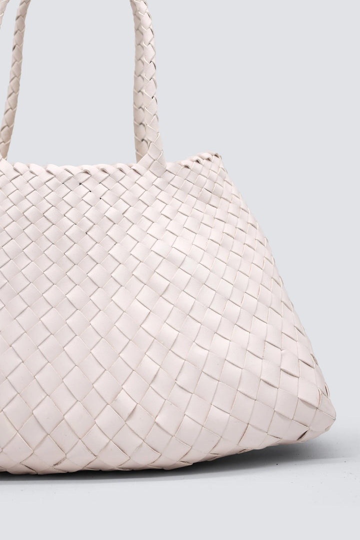 Dragon Diffusion - Woven Leather Bag - Santa Croce Big Sand
