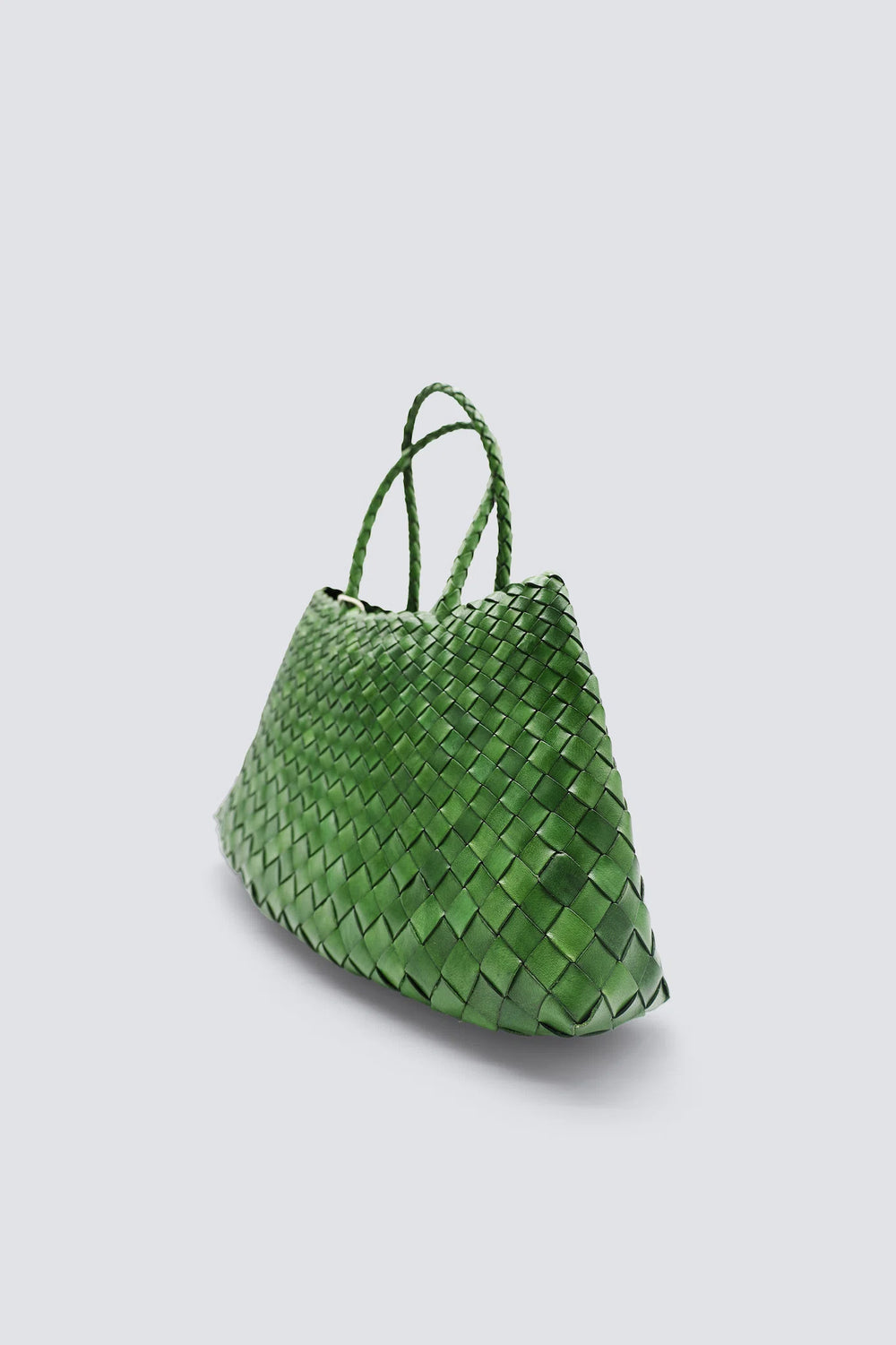 Dragon Diffusion - Woven Leather Bag - Santa Croce Small Leaf Green