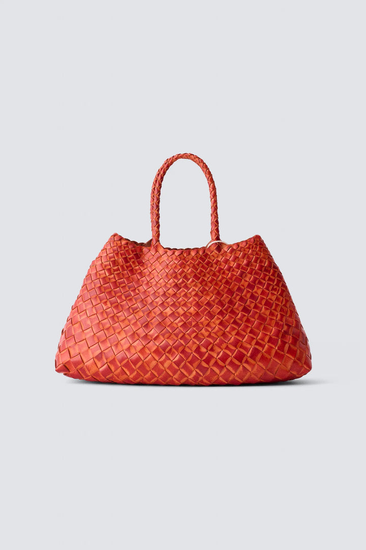 Dragon Diffusion - Santa Croce Small Orange - Woven Leather Bag Handmade