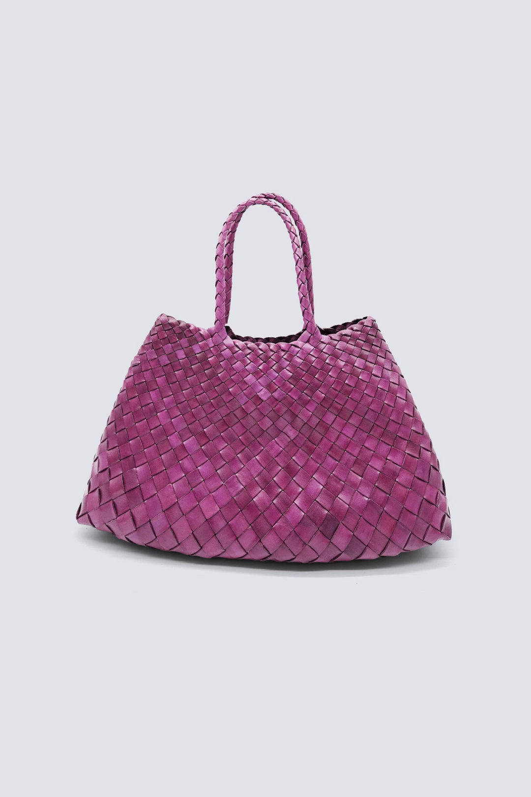 Dragon Diffusion - Woven Leather Bag - Santa Croce Small Plum