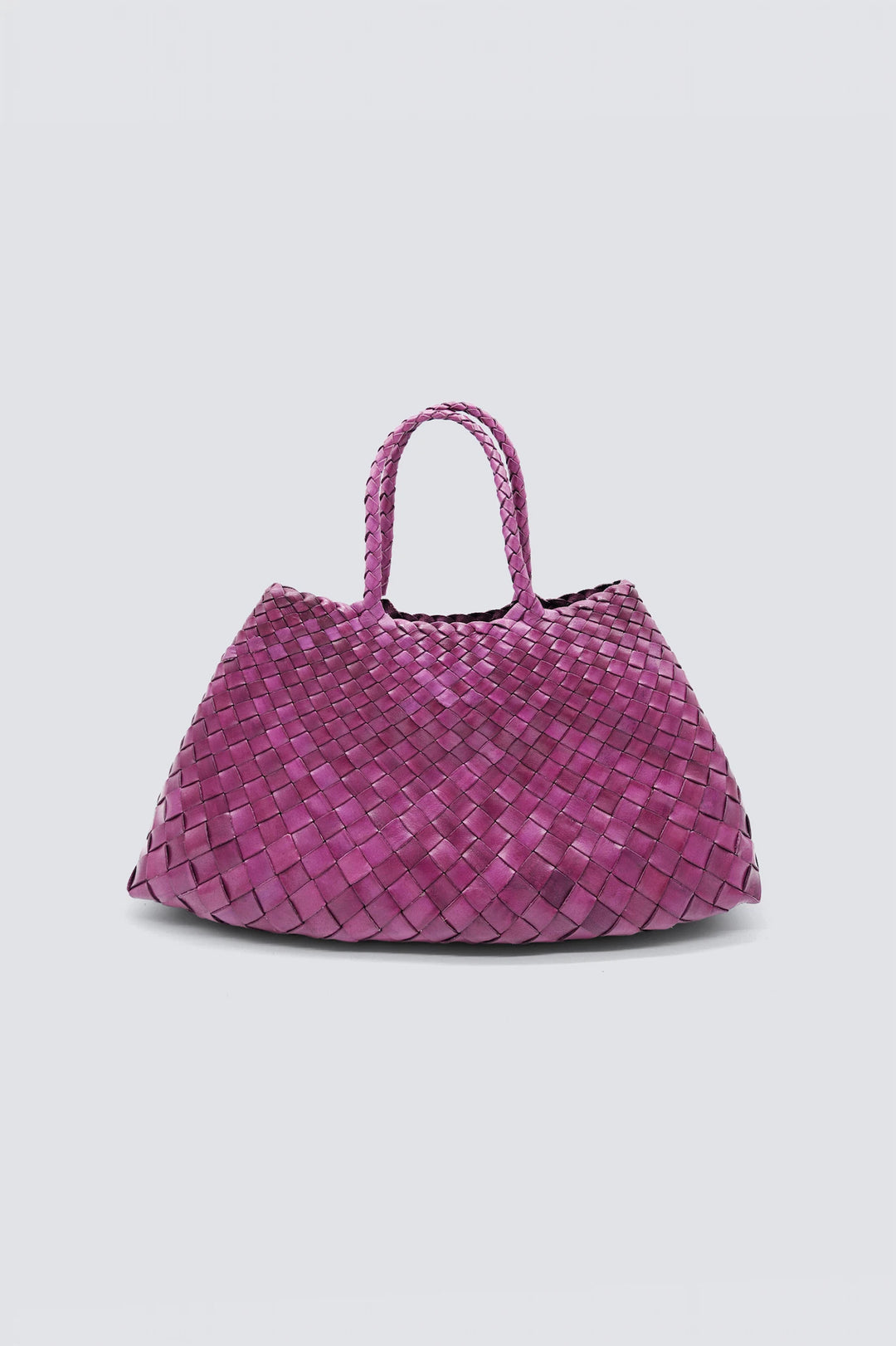 Dragon Diffusion - Woven Leather Bag - Santa Croce Small Plum