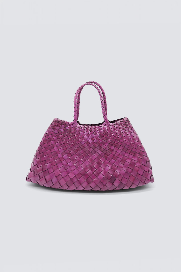 Dragon Diffusion - Woven Leather Bag - Santa Croce Small Plum