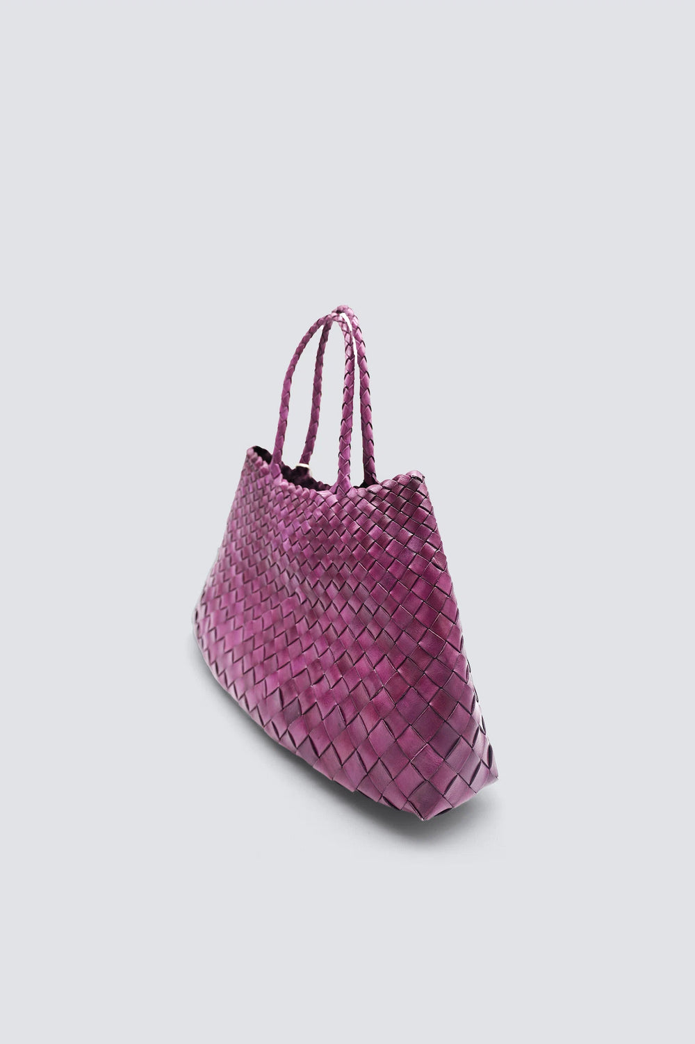 Dragon Diffusion - Woven Leather Bag - Santa Croce Small Plum