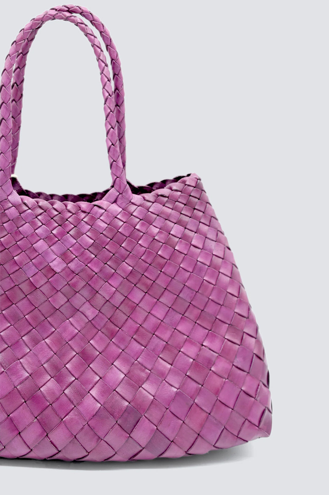 Dragon Diffusion - Woven Leather Bag - Santa Croce Small Plum