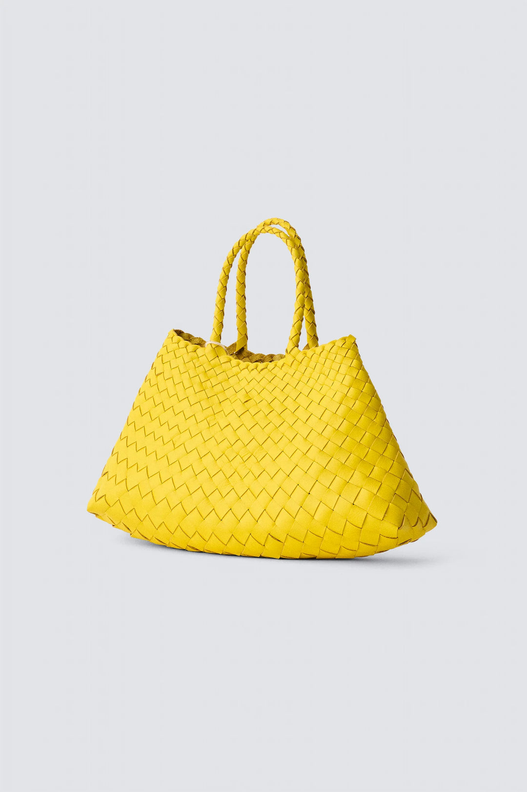 Dragon Diffusion - Santa Croce Small Yellow - Woven Leather Bag Handmade