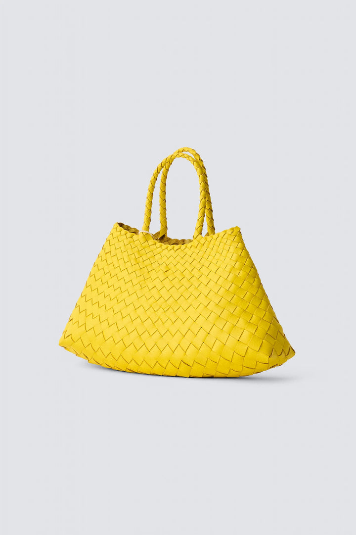 Dragon Diffusion - Santa Croce Small Yellow - Woven Leather Bag Handmade