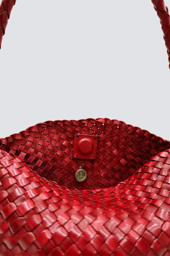 Dragon Diffusion - Woven Leather Bag - Santa Maria Poppy Red