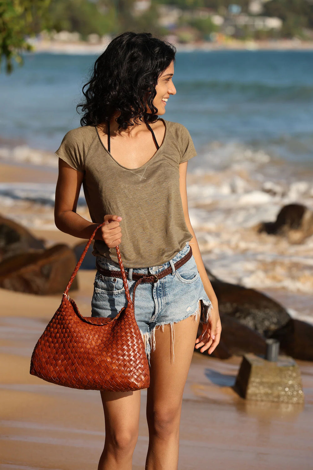 Dragon Diffusion - Leather Woven Bag - Santa Maria Tan