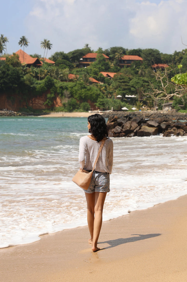 Dragon Diffusion - Woven Leather Bag - Santa Marta Natural - Campagne Sri Lanka