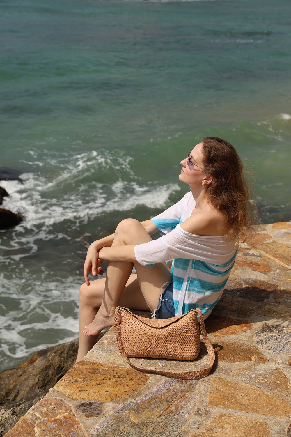 Dragon Diffusion - Woven Leather Bag - Santa Marta Natural - Campagne Sri Lanka
