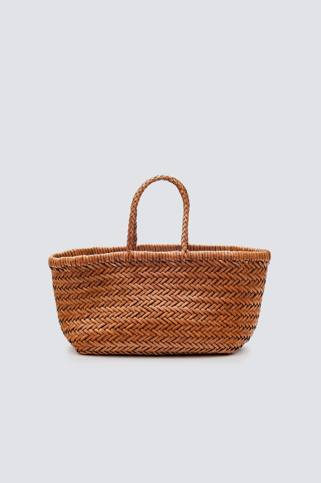 Dragon Diffusion woven leather bag handmade - Triple Jump Small Tan Black Edge 