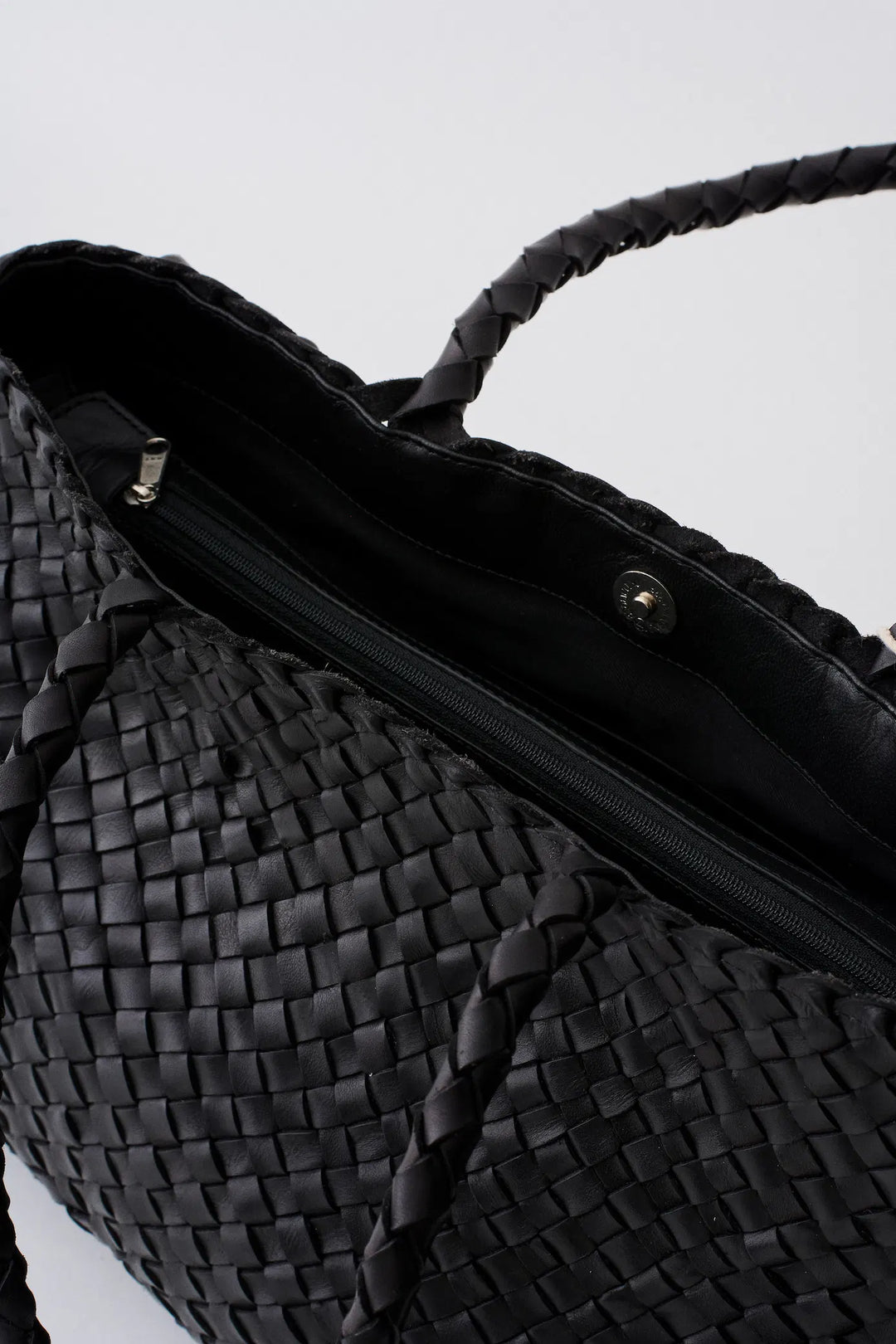 Dragon Diffusion - Vintage Mesh Tote Black - Leather Woven Bag Handmade