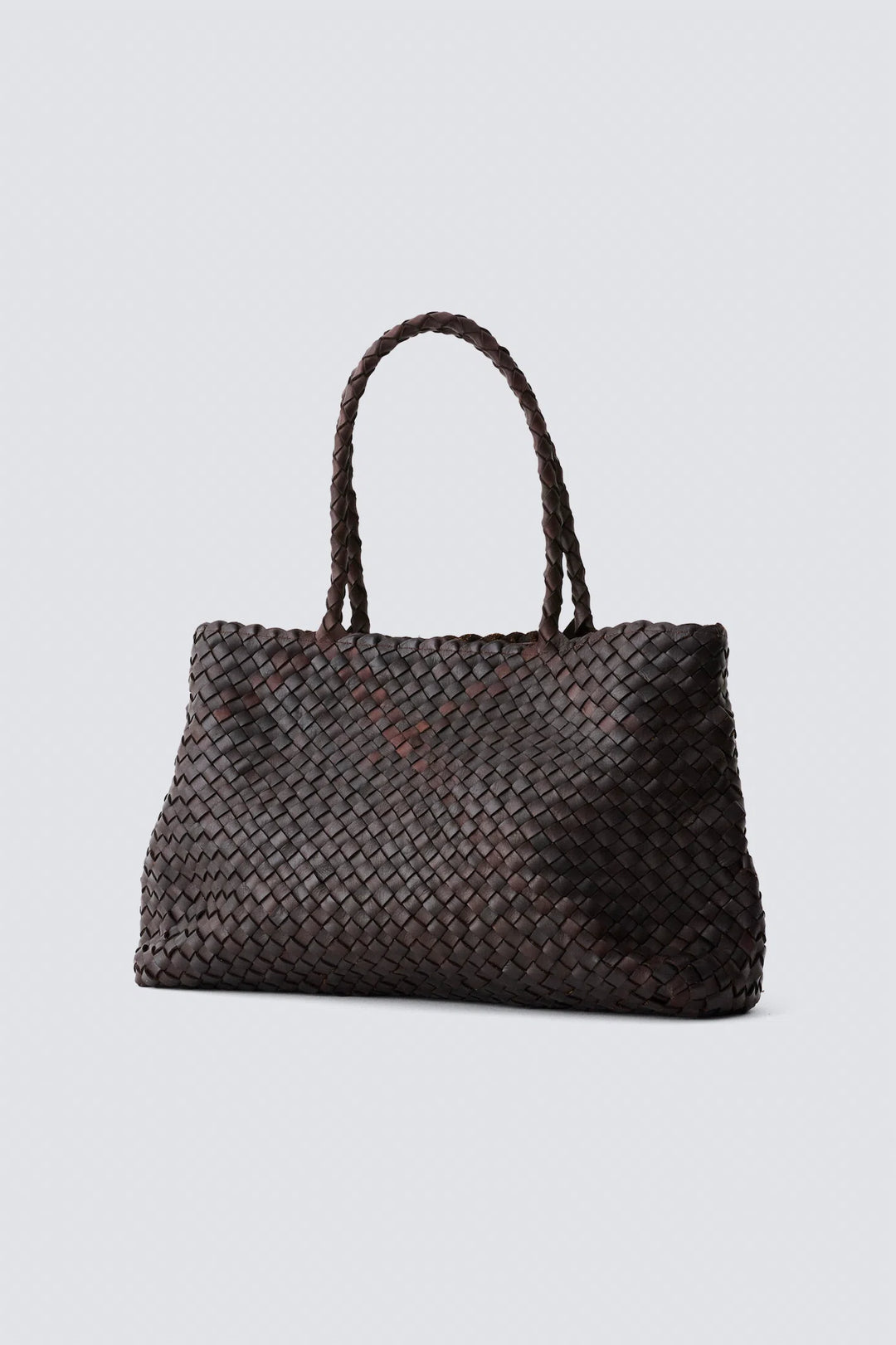 Dragon Diffusion - Vintage Mesh Tote Dark Brown - Leather Woven Bag Handmade