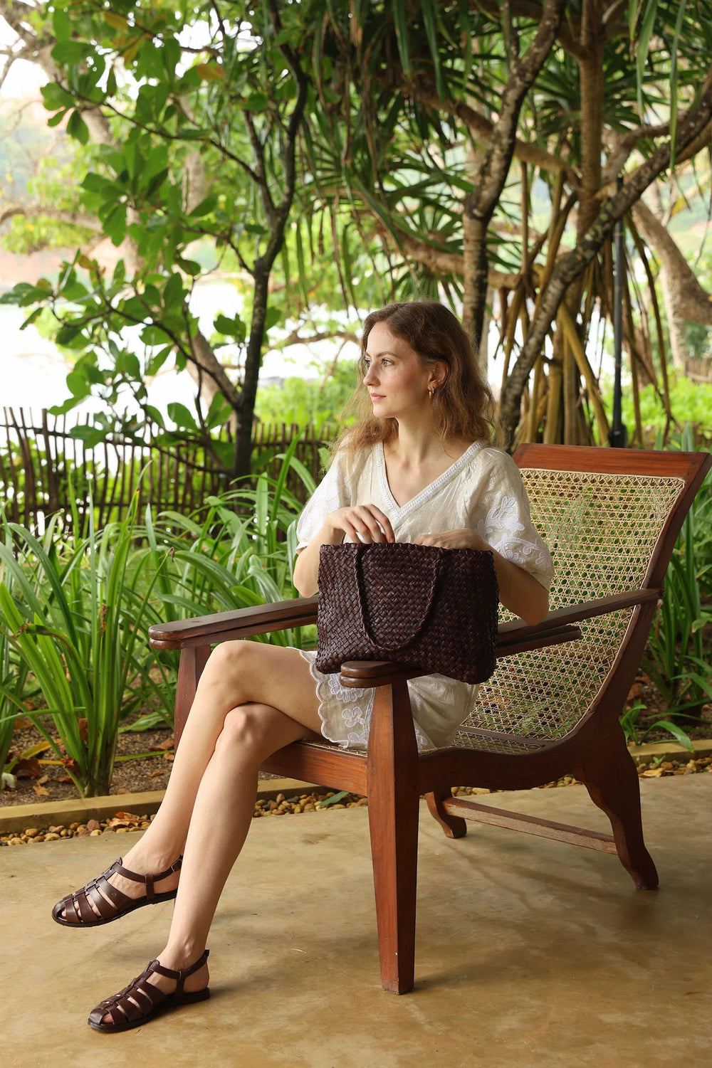 Dragon Diffusion - Vintage Mesh Tote Dark Brown - Leather Woven Bag Handmade
