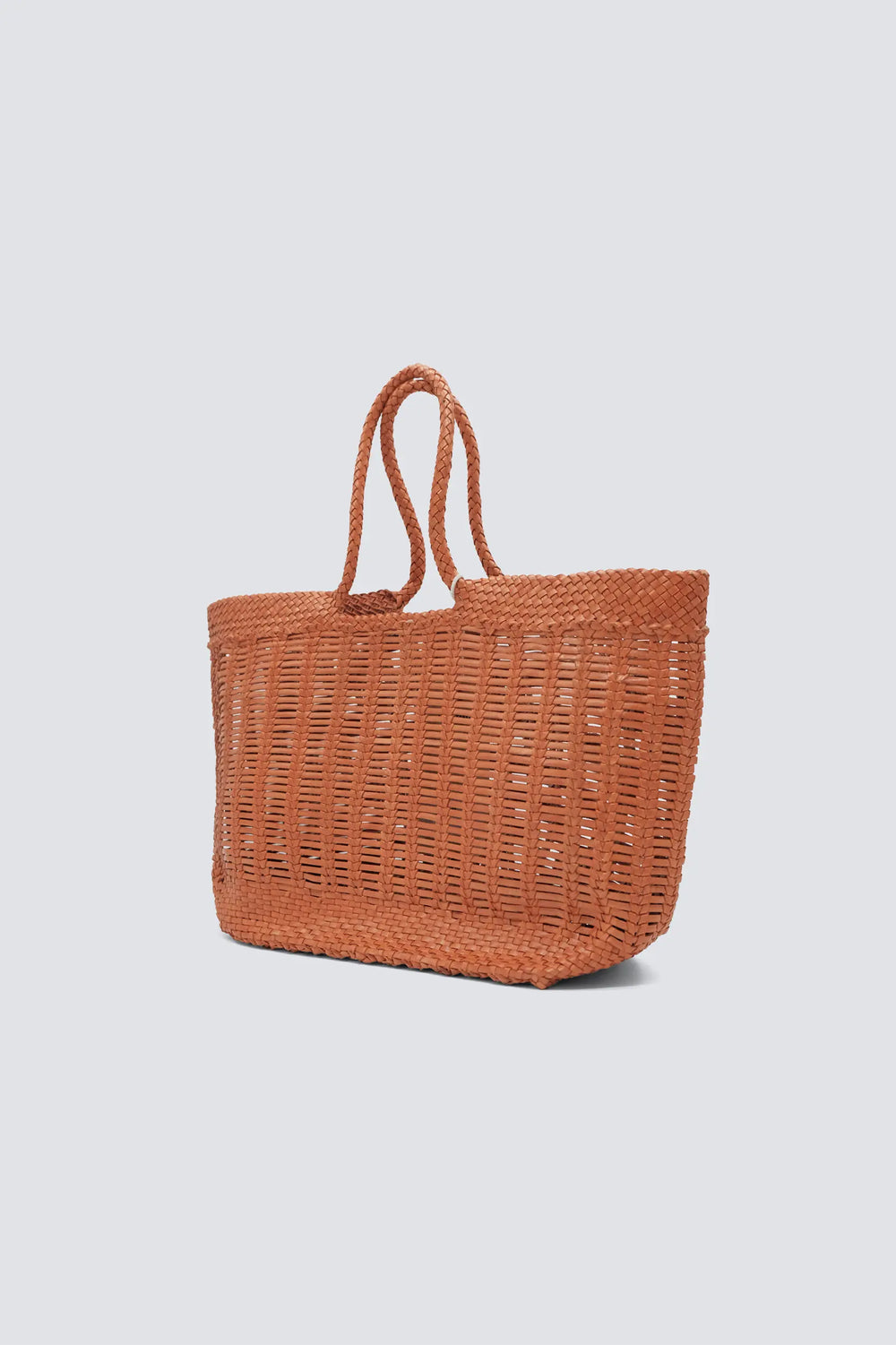 Dragon Diffusion - Woven Leather Bag Handmade - Window Basket Orange