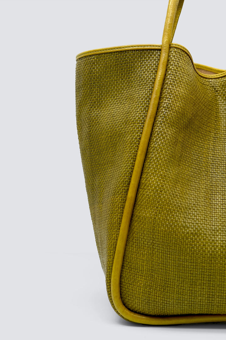 Dragon Diffusion - Woven Leather Bag - Ana Bamboo Green