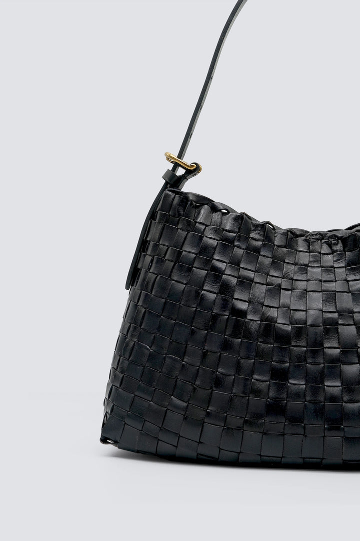 Dragon Diffusion - Woven Leather Bag - Hobo Salvage Black