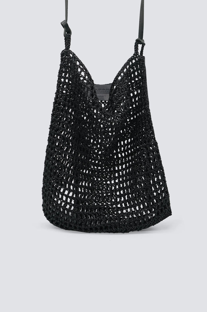 Dragon Diffusion - Woven Leather Bag - Knit Hobo Black