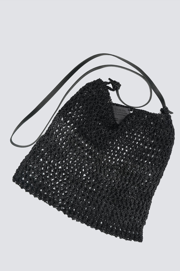 Dragon Diffusion - Woven Leather Bag - Knit Hobo Black