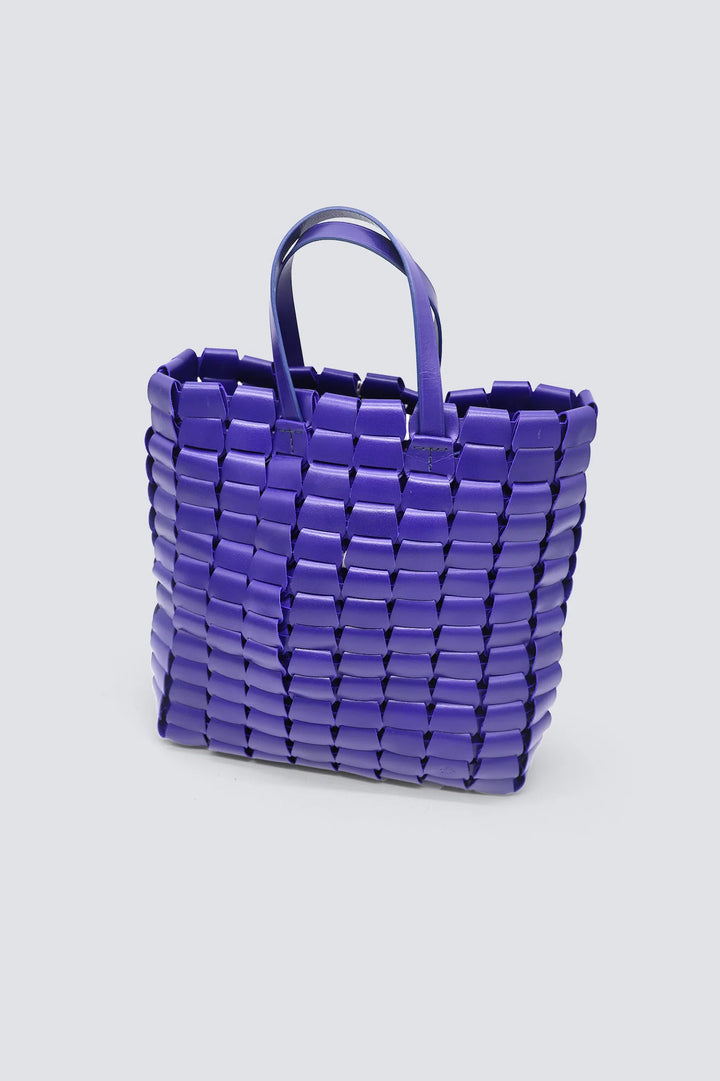 Dragon Diffusion - Woven Leather Bag - Link Tote Deep Purple