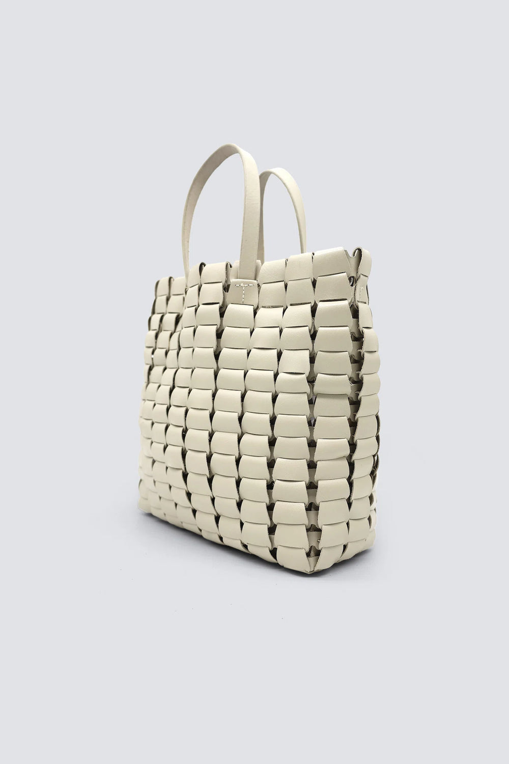 Dragon Diffusion - Woven Leather Bag - Link Tote Pearl