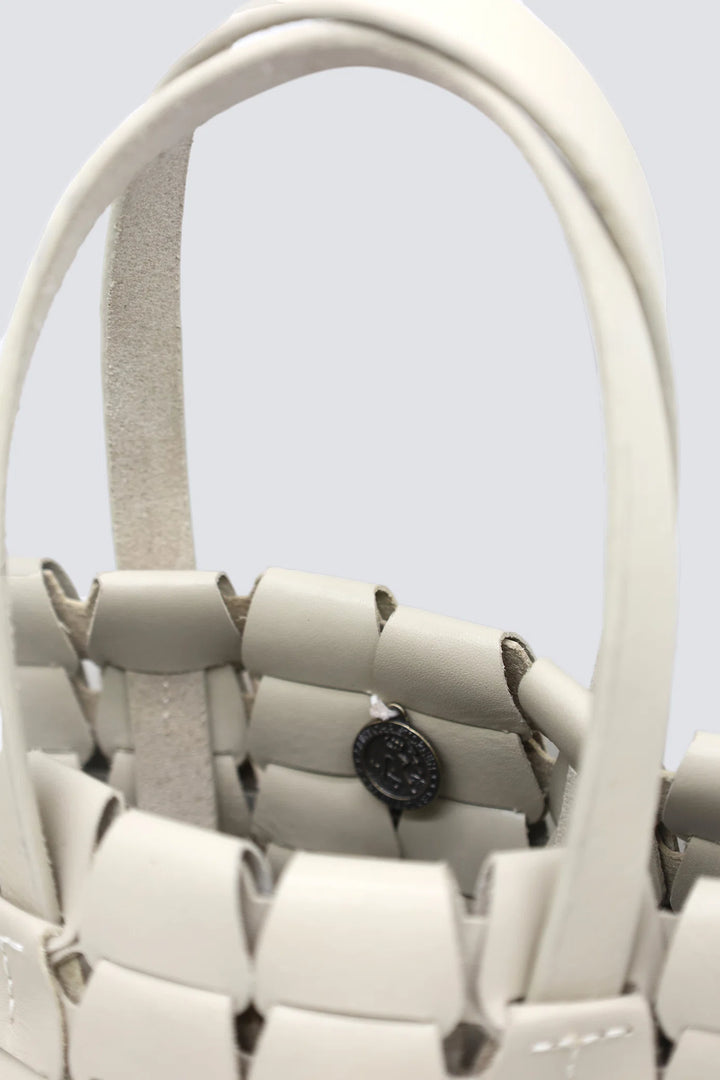 Dragon Diffusion - Woven Leather Bag - Link Tote Pearl