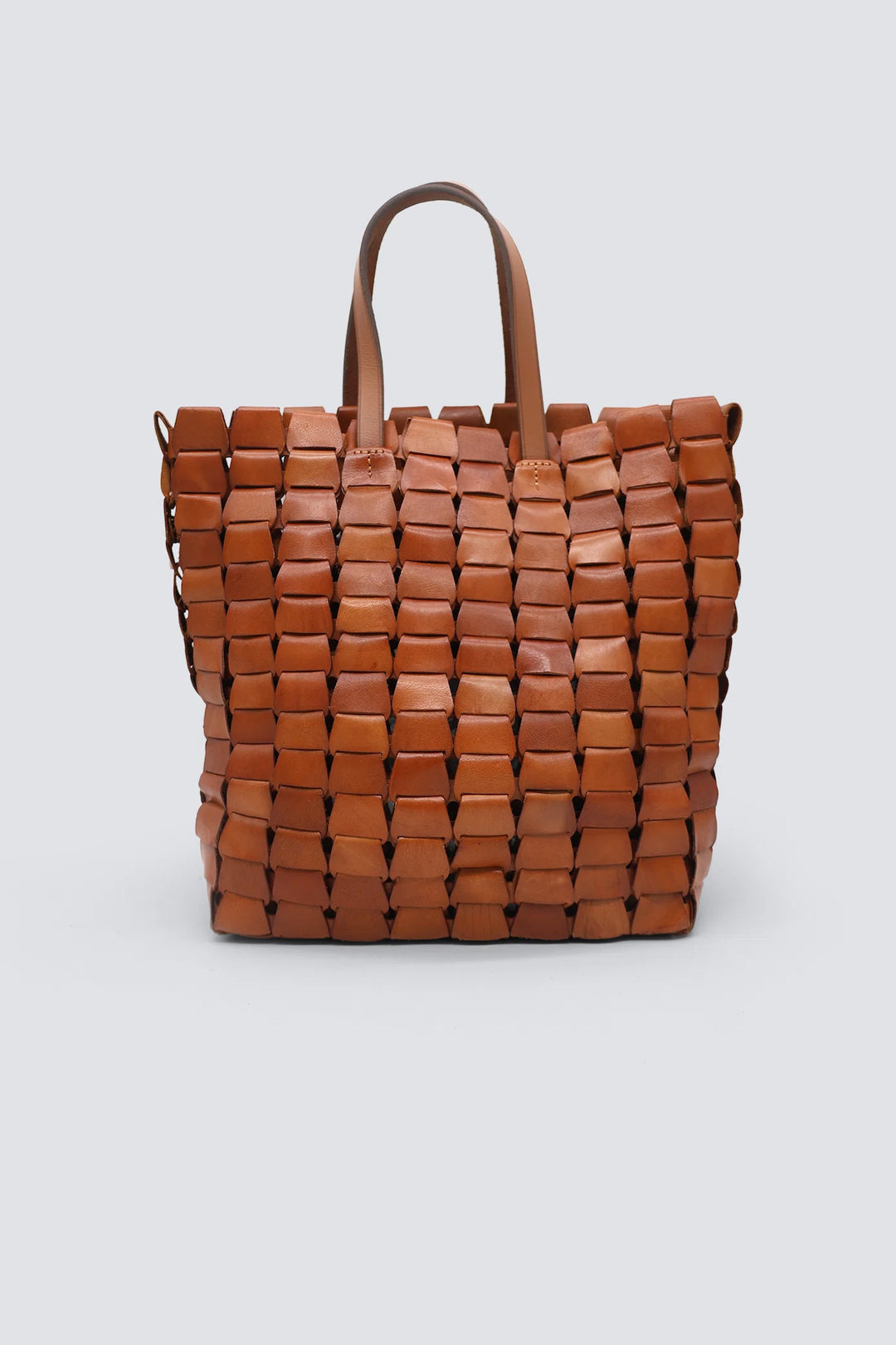 Dragon Diffusion - Woven Leather Bag - Link Tote Tan