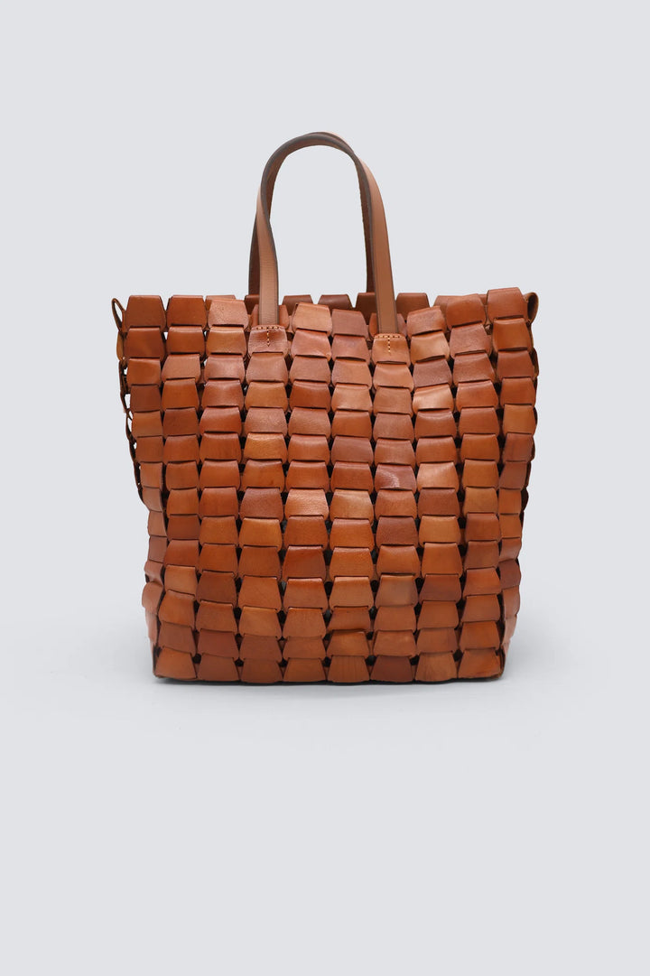Dragon Diffusion - Woven Leather Bag - Link Tote Tan