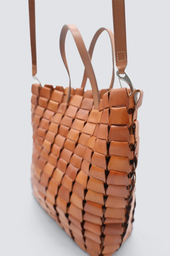 Dragon Diffusion - Woven Leather Bag - Link Tote Tan