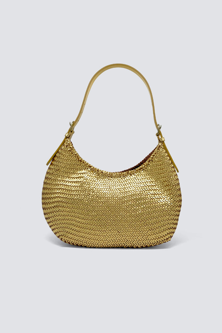 Dragon Diffusion - Luna Mezza Gold - Woven Leather Bag Handmade