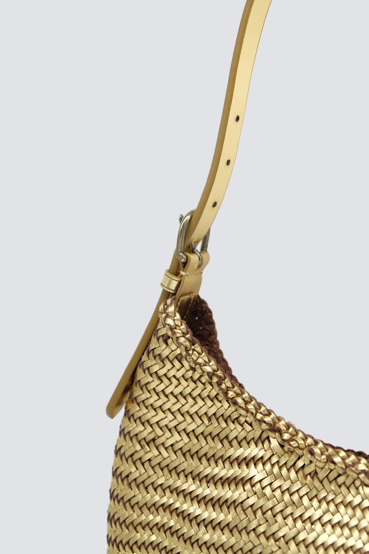 Dragon Diffusion - Luna Mezza Gold - Woven Leather Bag Handmade
