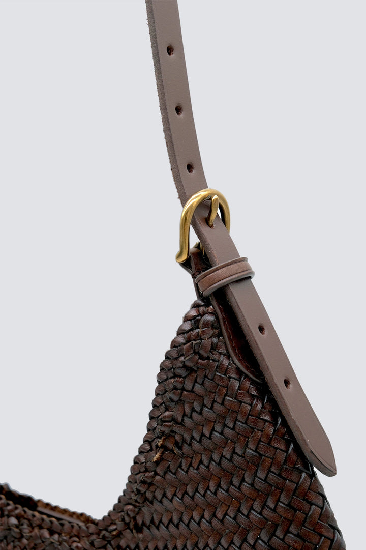 Dragon Diffusion - Woven Leather Bag - Luna Piena Dark Brown