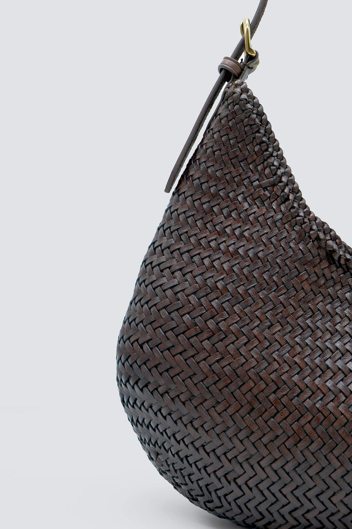 Dragon Diffusion - Woven Leather Bag - Luna Piena Dark Brown